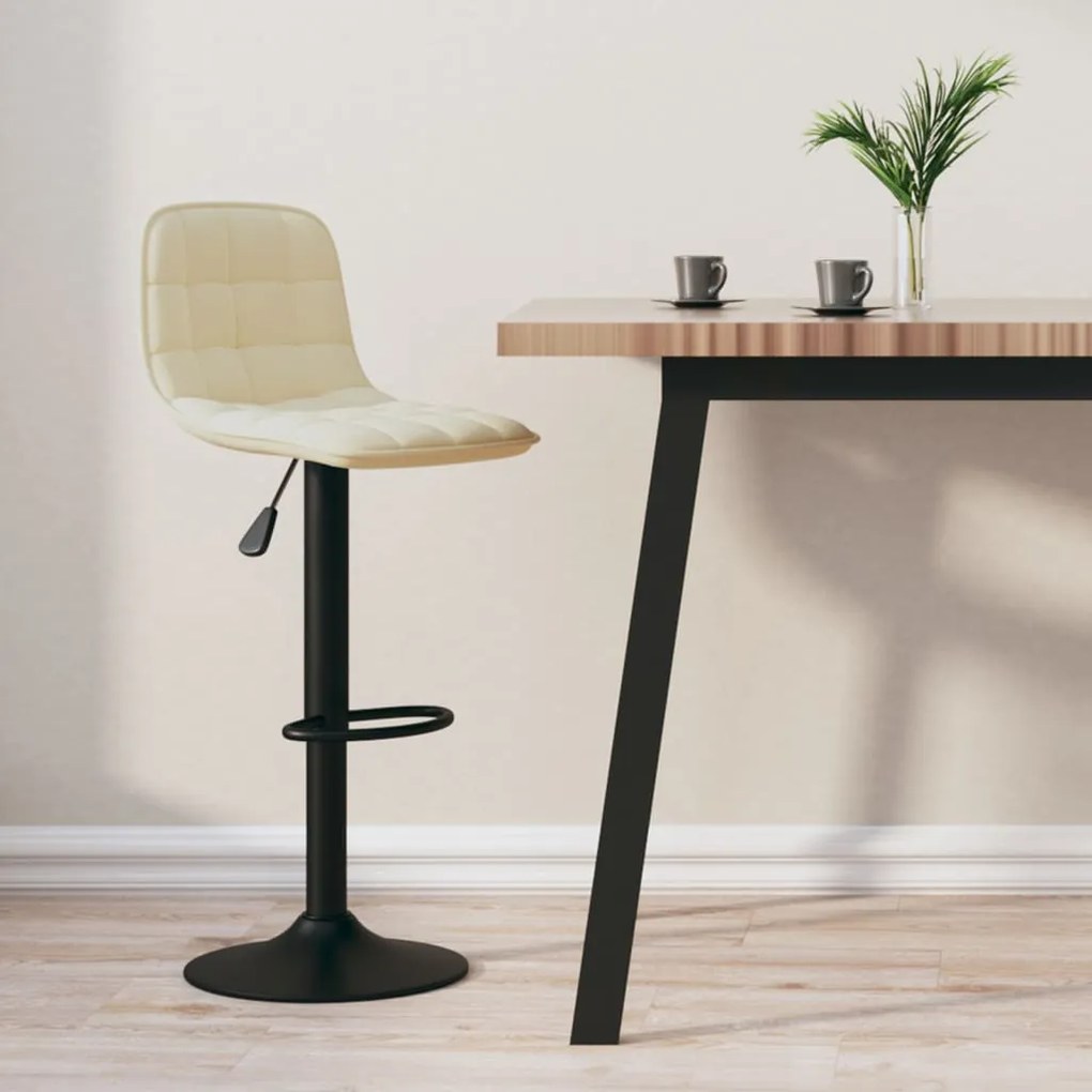 vidaXL Banco de bar veludo cor creme