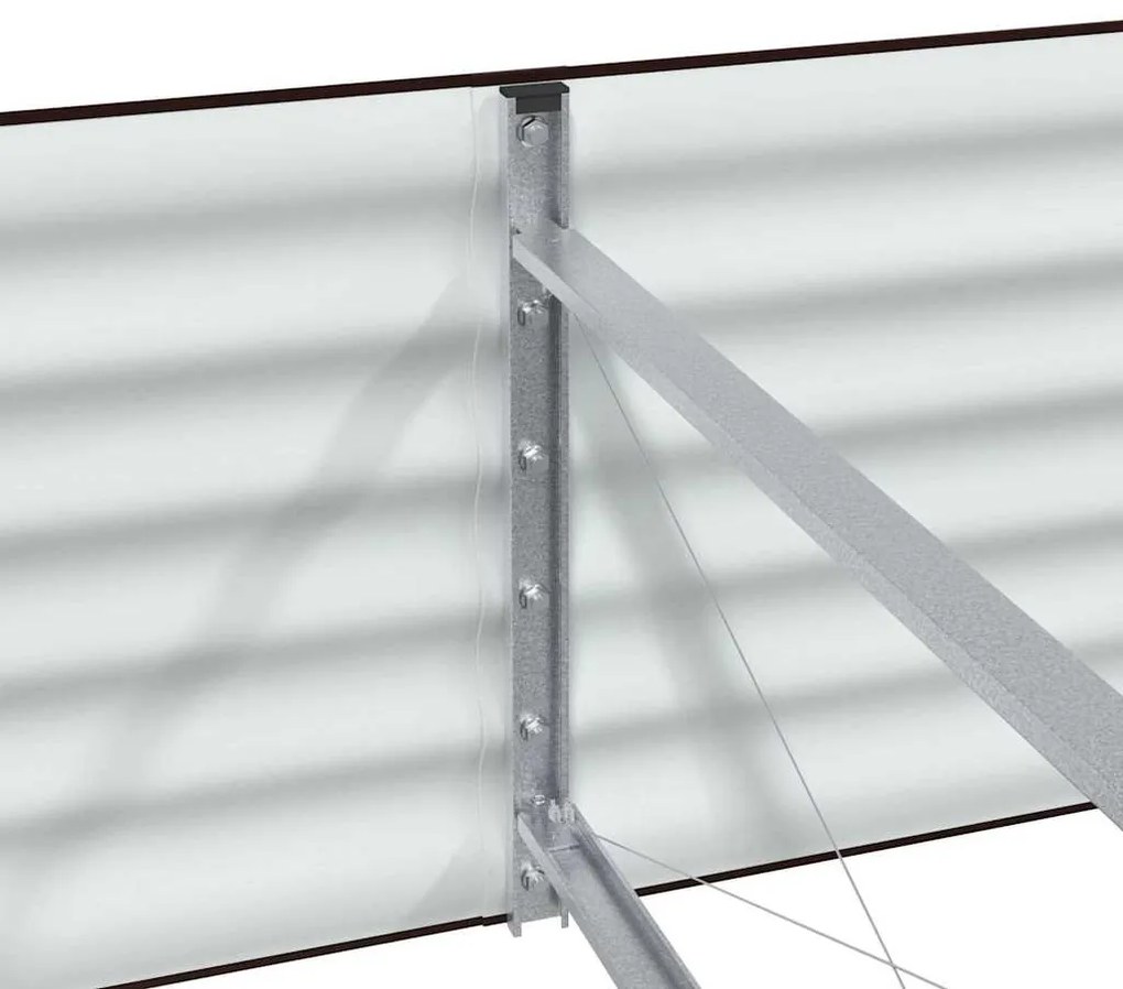 Canteiro Elevado para Jardim Castanho vidaXL 240x80x44 cm em Aço Galva