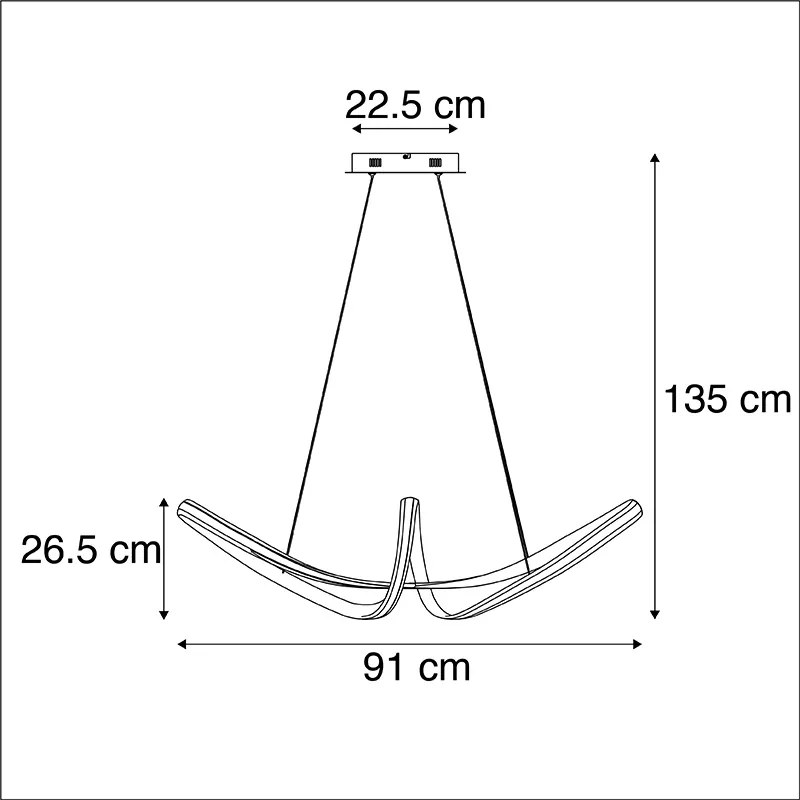 Candeeiro de suspensão design em aço regulável com LED incl. - Viola Due Design,Moderno