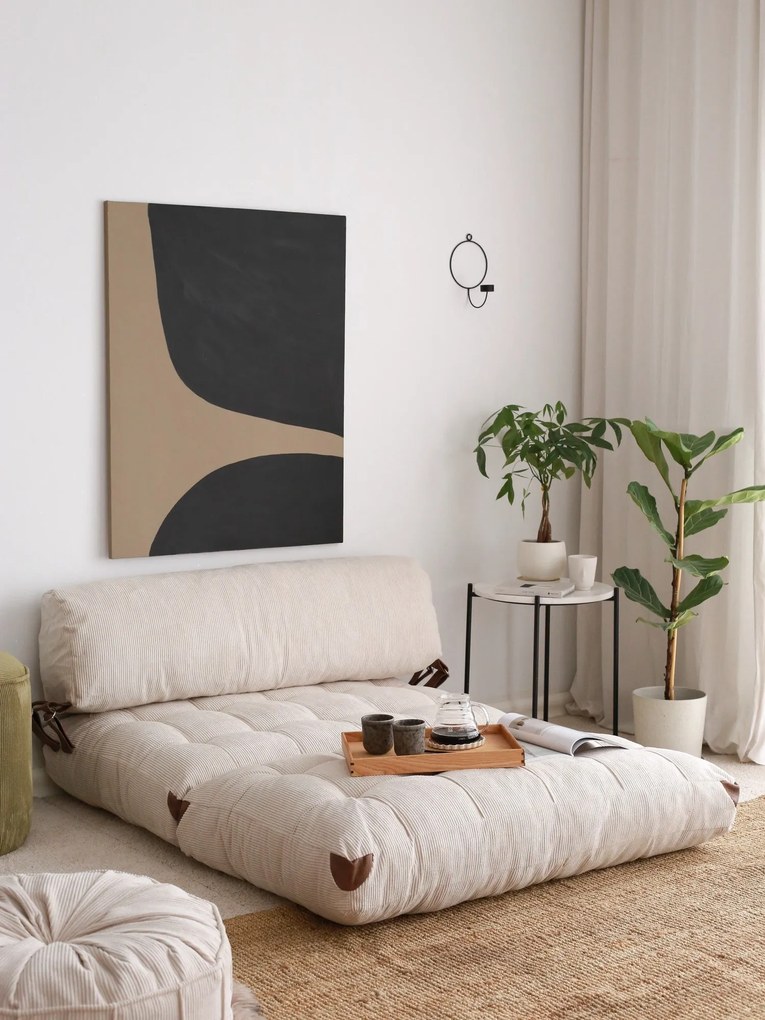 Sofá-Cama 2 Lugares Fold – Branco – 120x79x75 cm