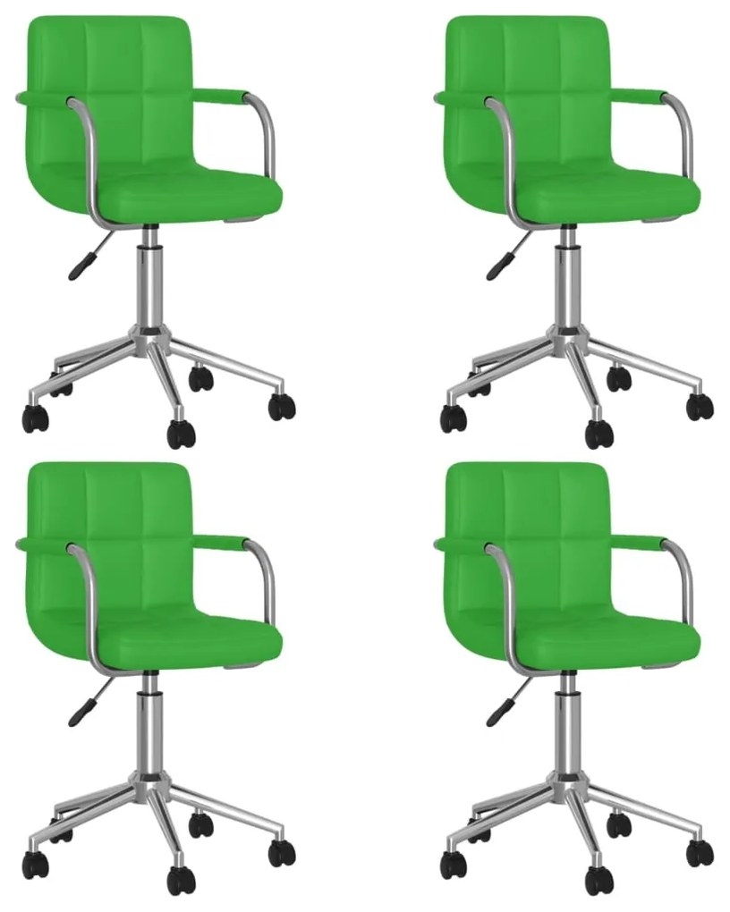 3088174 vidaXL Cadeiras de jantar giratórias 4 pcs couro artificial verde