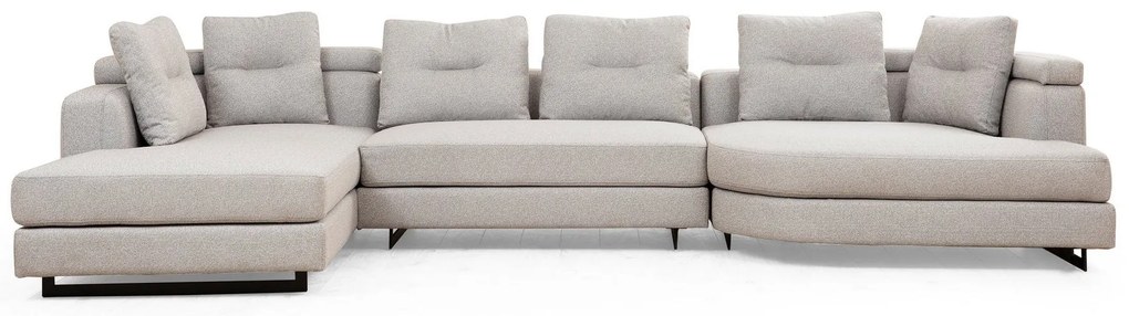 Sofá de Canto Padova Corner – Cinzento Claro – 140 cm x 385 cm x 200 c