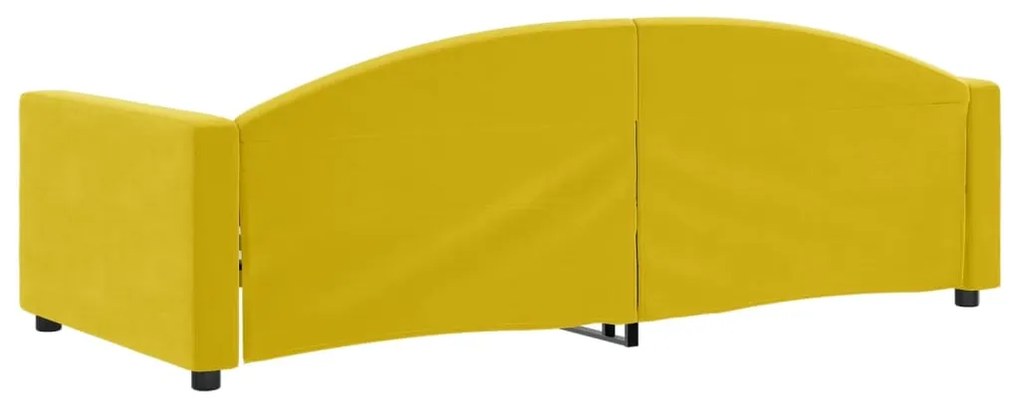 Sofá-cama 90x200 cm veludo amarelo