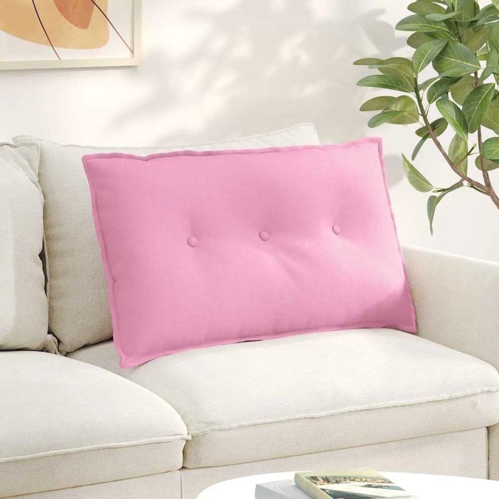 vidaXL Travesseiro para Costas Rosa 80 x 19 x 50 cm tecido