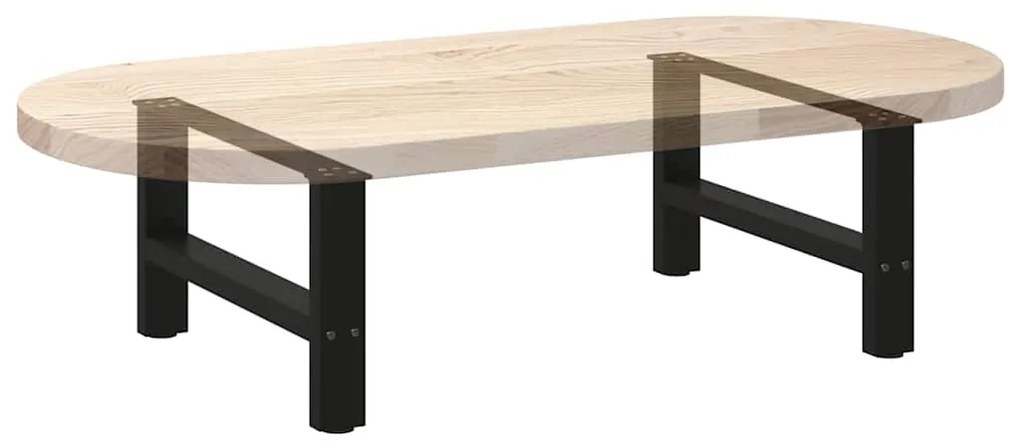 Pés para mesa de centro pretos 2 peças 70x(30-31) cm aço