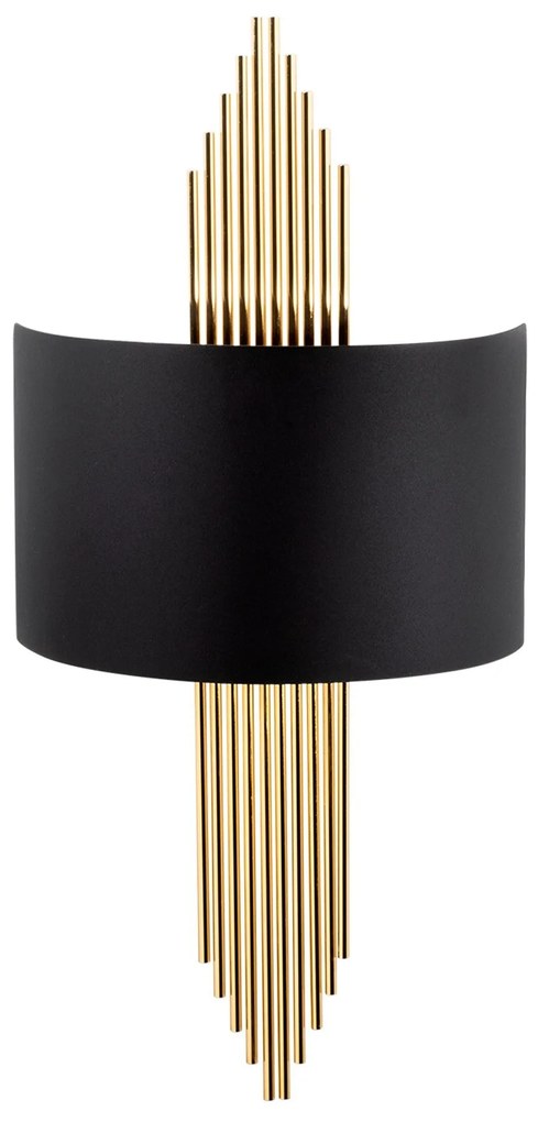 Candeeiro de Parede em Preto e Dourado – Gold – 75x10x22 cm