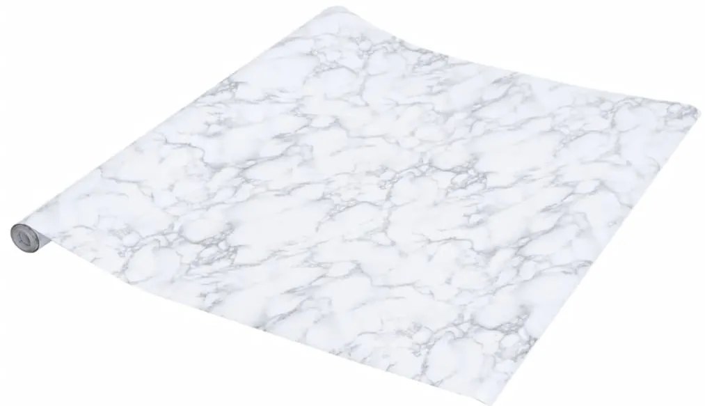 Autocolantes para móveis 90x500 cm PVC branco mármore