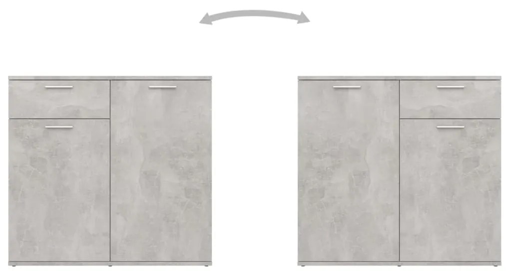 Aparador 160x36x75 cm contraplacado cinzento cimento
