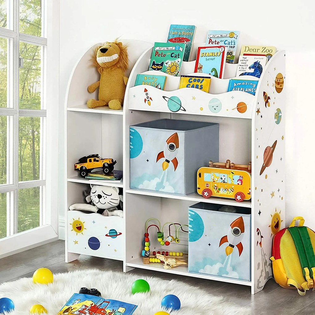 Estante infantil para brinquedos e livros 93 x 30 x 100 cm Branca