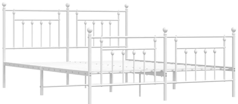 Estrutura de cama com cabeceira e pés 180x200 cm metal branco