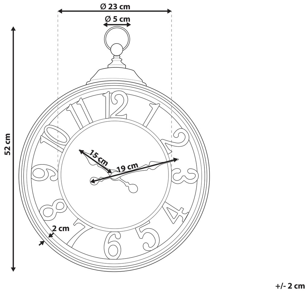 Relógio de parede castanho ø 52 cm ALCOBA Beliani
