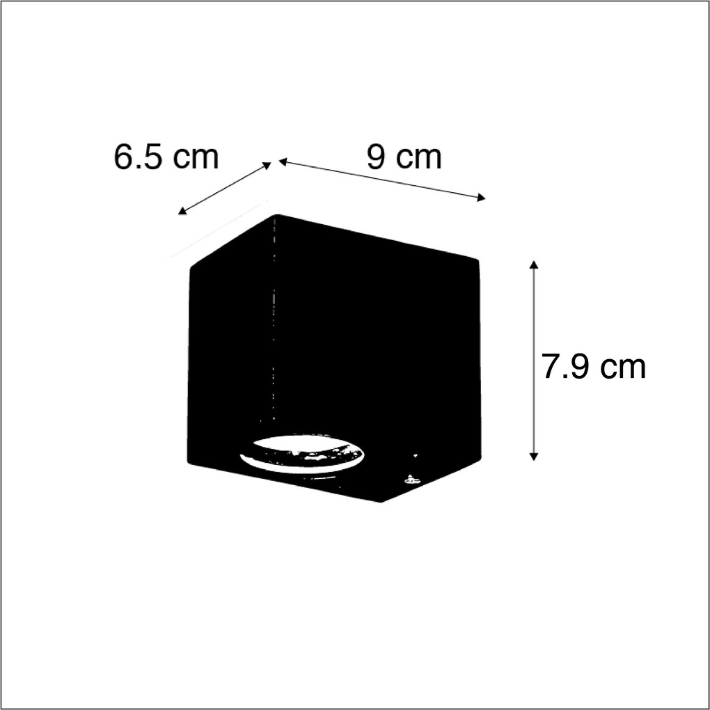 LED Conjunto de 3 Candeeiros de Parede Inteligentes Preto GU10 50mm IP44 - Baleno Moderno
