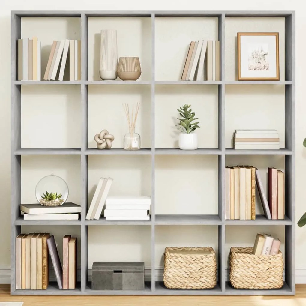 vidaXL Estante 137,5x29x137,5 cm derivados de madeira cinza cimento
