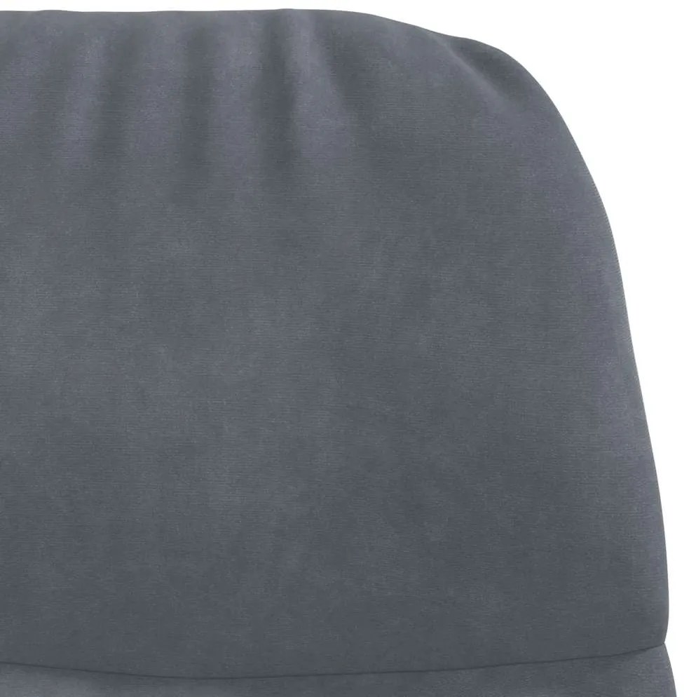 Cadeira de baloiço veludo cinzento-escuro
