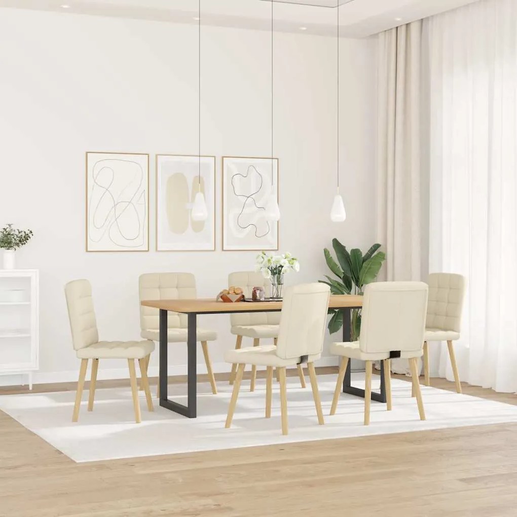 Cadeiras de jantar 6 pcs linho