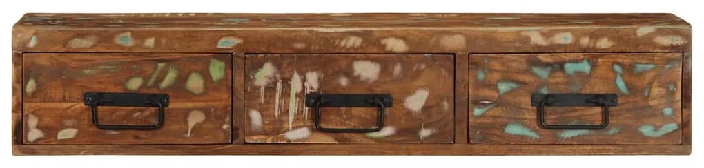 Armário de TV para parede 100x30x19cm madeira recuperada maciça