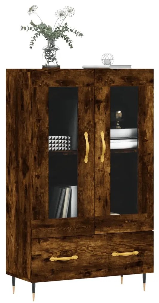 Armário alto derivados de madeira 69,5x31x115cm carvalho fumado