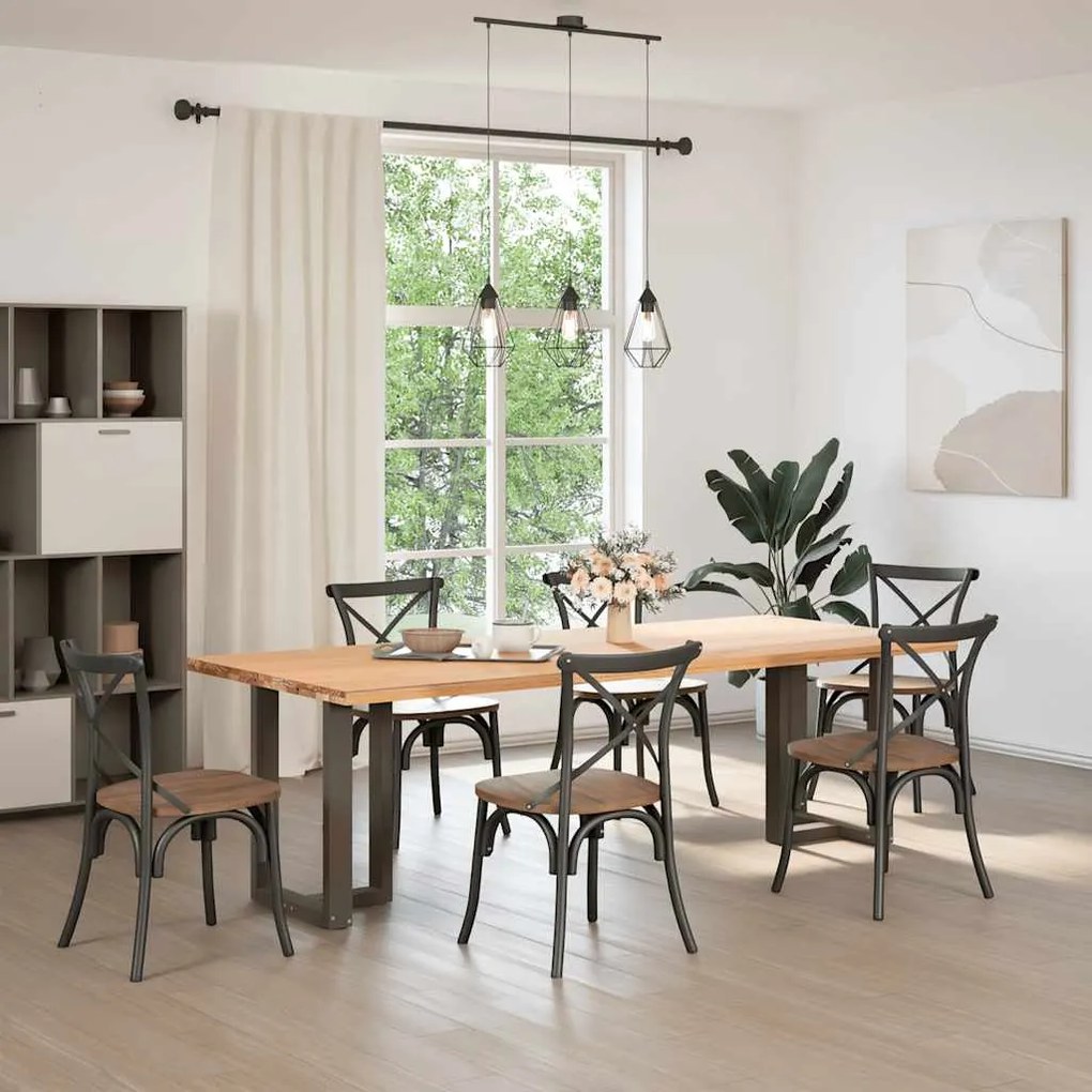 Pés de mesa de jantar em forma de T, 2 peças, preto, 50x35x(72-73) cm,