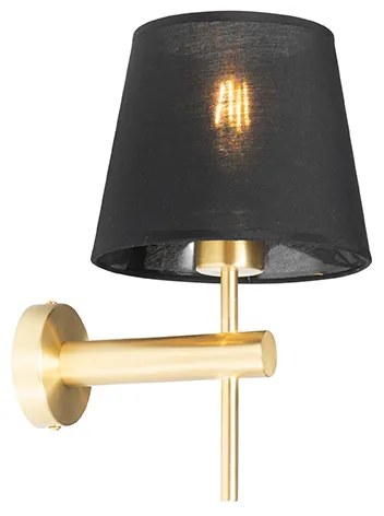 Candeeiro de parede moderno em latão com preto - Pluk Moderno