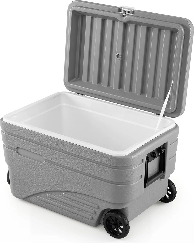 Geleira Portátil, 70,5 x 44,5 x 44,5 cm, Grande Capacidade de 80 L, Cinzento