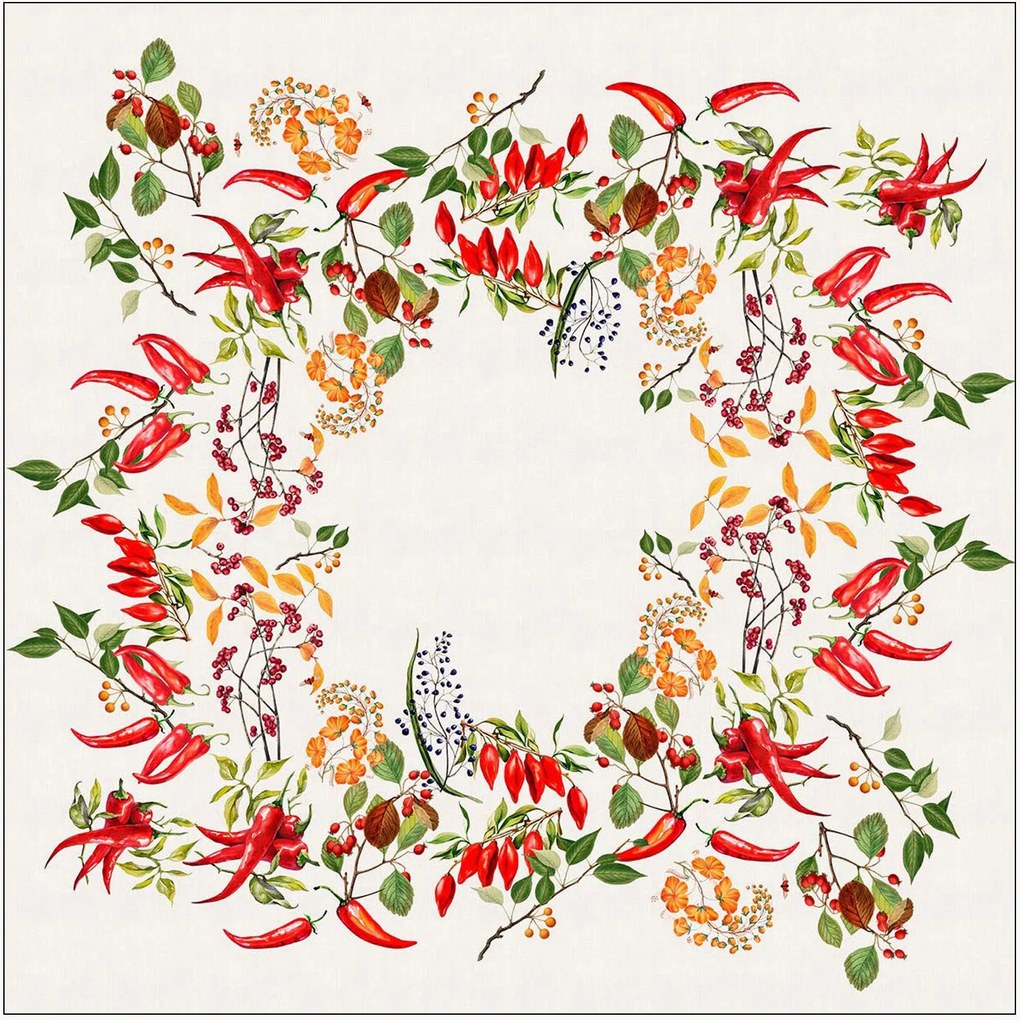 Toalha de mesa em linho lavado Piments