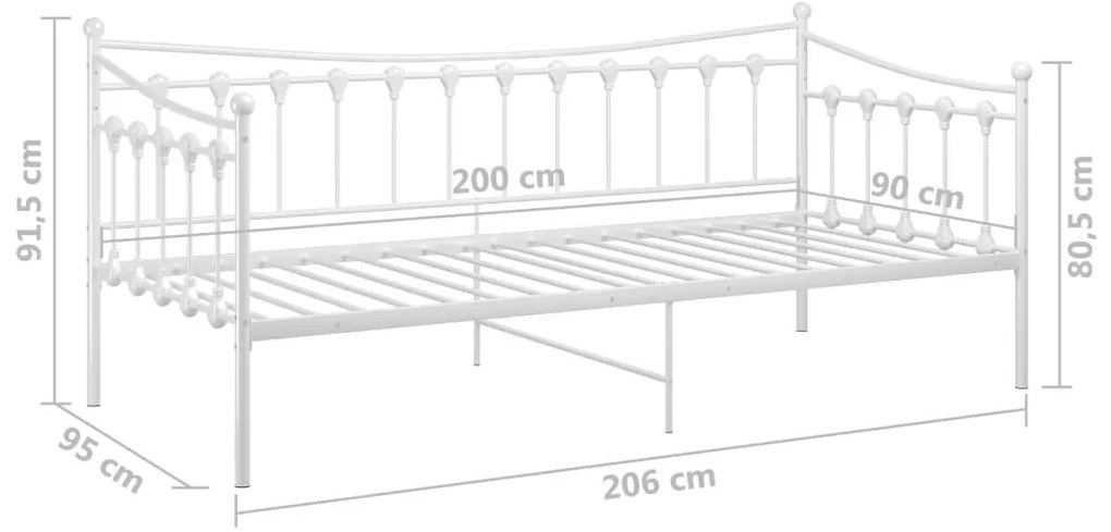 Sofá-cama 90x200 cm metal branco