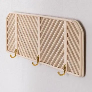 Cabide De Parede Em Rattan E Madeira Merki Castanho Natural - Sklum