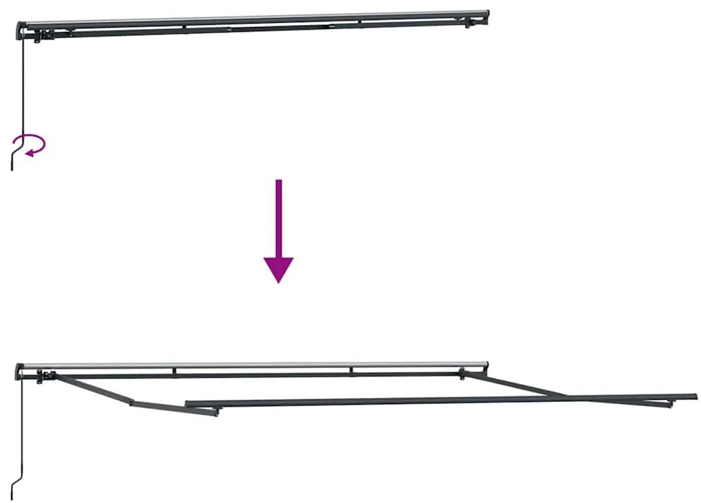 Toldo Retrátil Manual Preto 450 × 350 cm