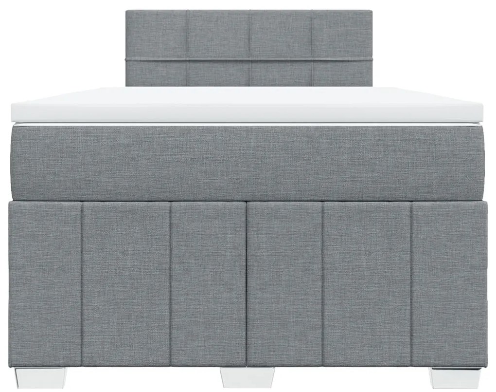 Cama boxspring com colchão 120x190 cm tecido cinzento-claro