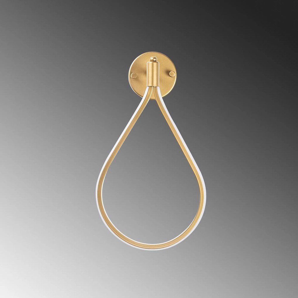 Candeeiro de Parede Damla – Dourado – 23 cm Largura x 39 cm Altura x 1