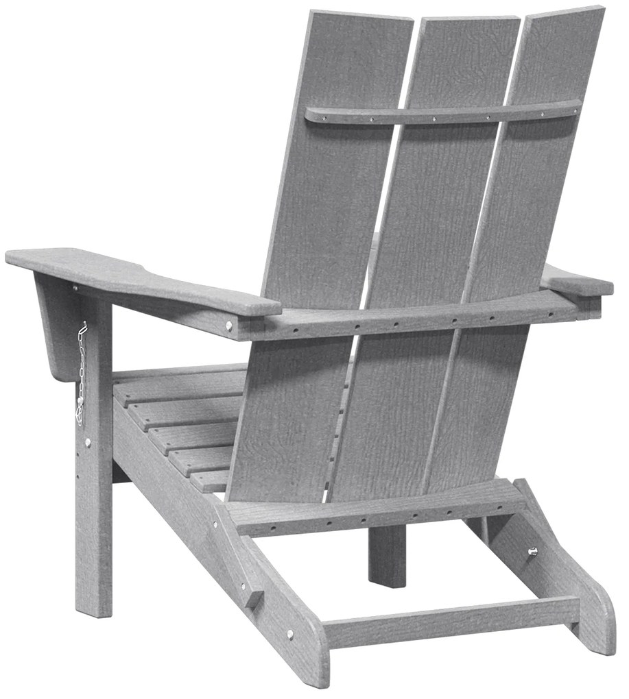 Cadeira Adirondack Dobrável Cinzento-claro 74,5x80,5x90 cm HDPE