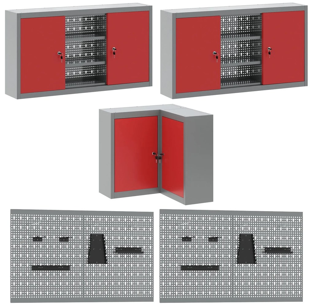 Conjunto de mesa para guardar ferramentas de 10 peças vidaXL - Madeira