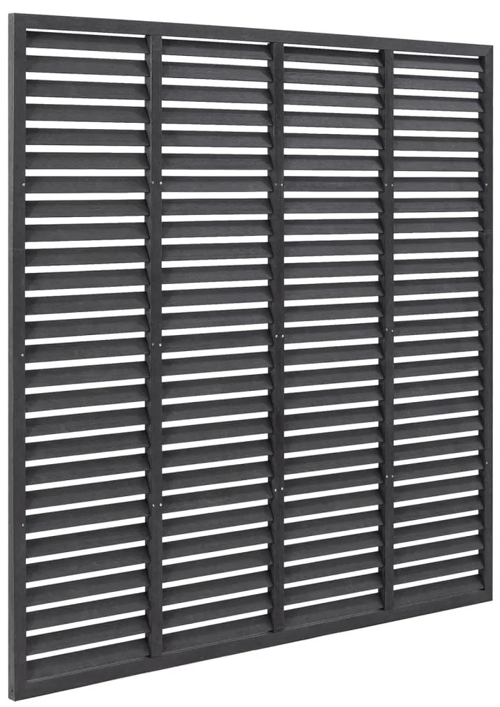 Painel de vedação estilo veneziana WPC 180x180 cm cinzento