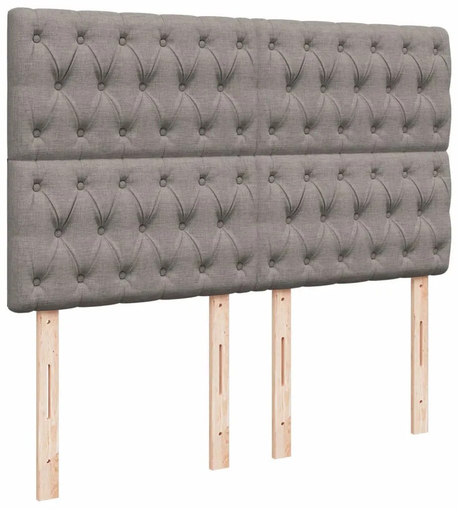 Cama com molas/colchão 140x200 cm tecido castanho-acinzentado
