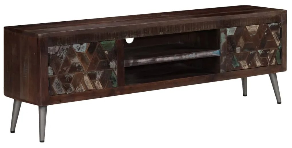 vidaXL Móvel de TV madeira recuperada maciça 140x30x45 cm