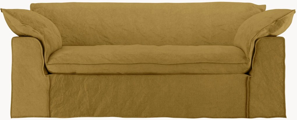 Sofá Nomad: 204 cm - Linho, ocre queimado (3 lugares)