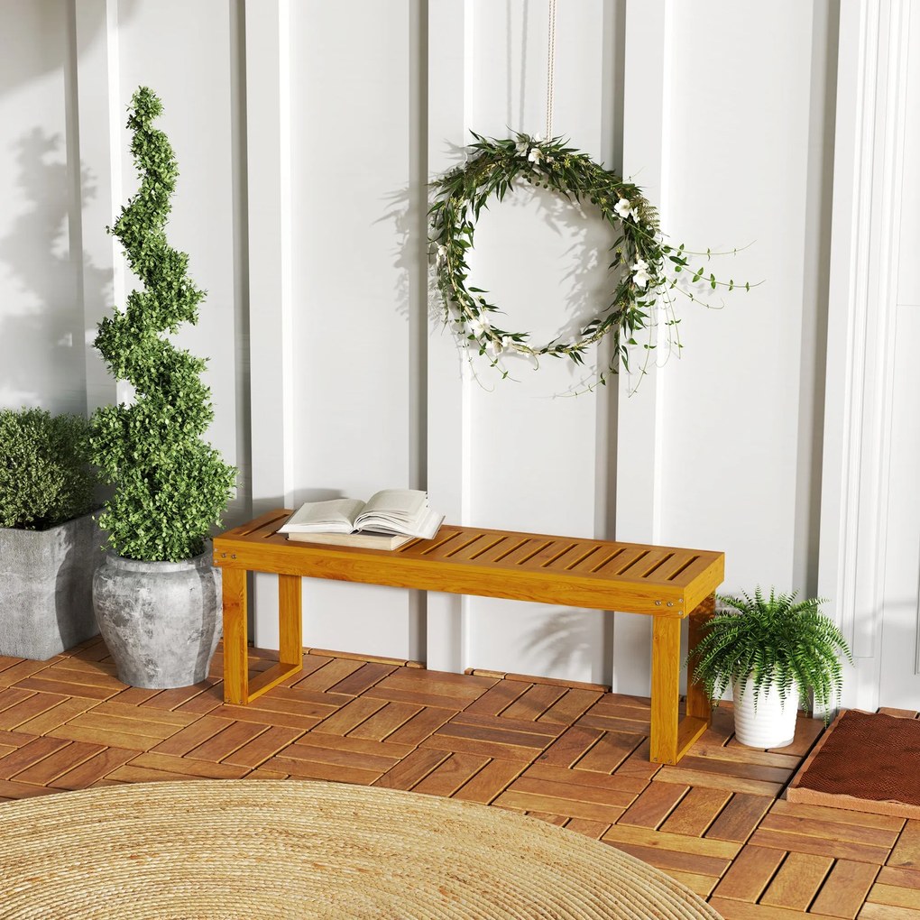 Banco de Jardim de 2 Lugares Banco de Madeira com Assento em Ripas Car