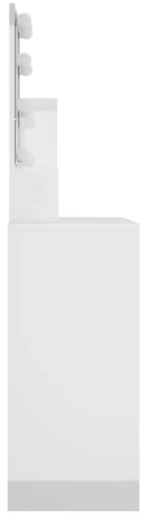 Toucador com LEDs 86,5x35x136 cm branco brilhante