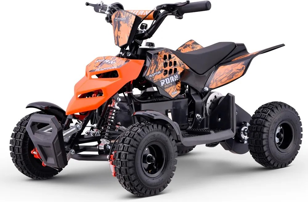 Mini Moto 4 elétrica para crianças Roan Raptor R4 500W Laranja