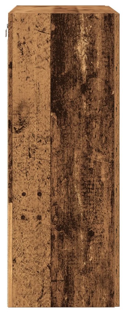 Armário Montado na Parede com Portas de Vidro - Madeira Velha - 69.5x3