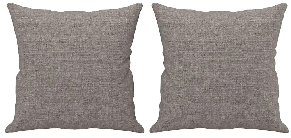 2 pcs conjunto de sofás com almofadas tecido cinza-acastanhado