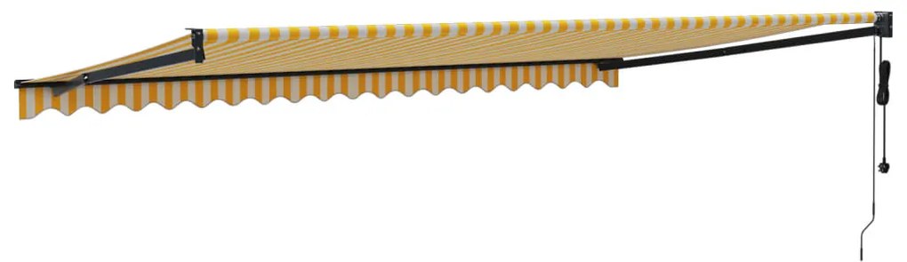 Toldo retrátil automático 5x3 m amarelo e branco