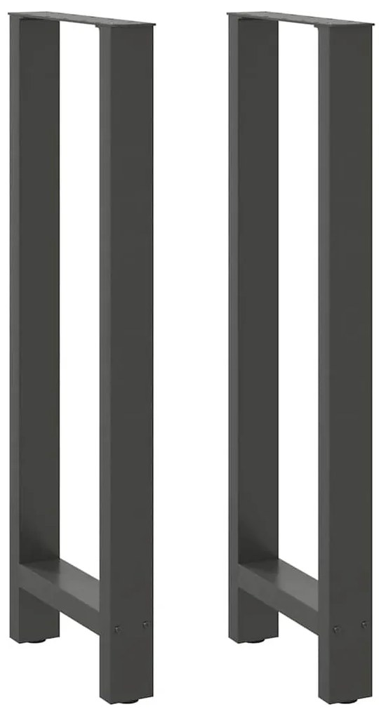 Pés para mesa de bar antracite 2 peças 40x(110-111) cm aço