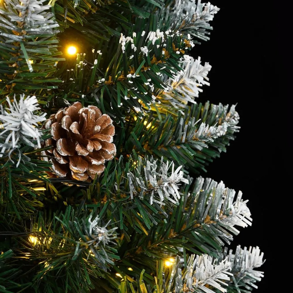 Árvore de Natal artificial fina com 300 luzes LED 180 cm