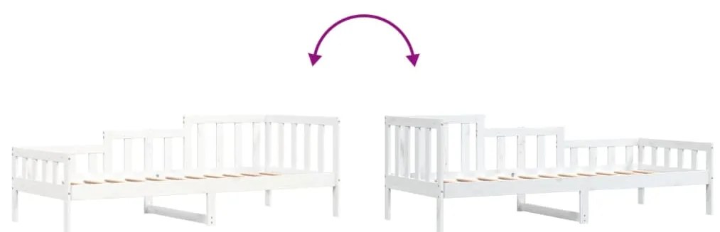 Sofá-cama sem colchão 90x200 cm madeira de pinho maciça branco