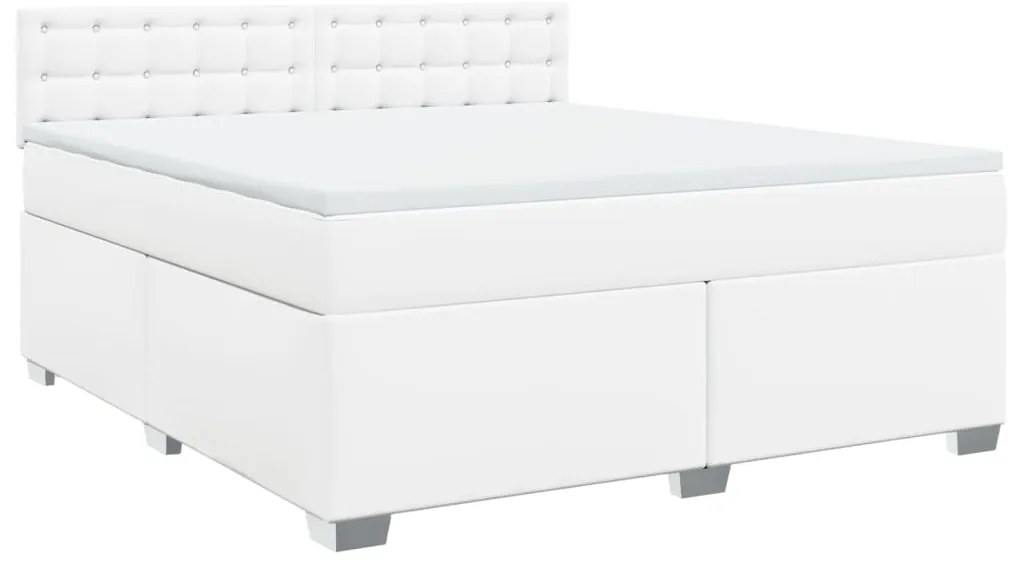 Cama com Molas/Colchão e Luzes Led - 180x200 cm - Couro Artificial Bra