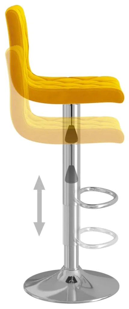 Bancos de bar 2 pcs veludo amarelo mostarda