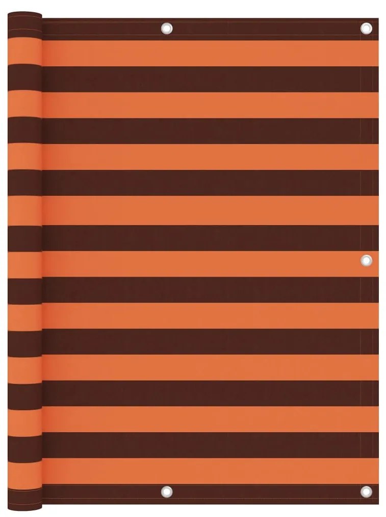vidaXL Tela de varanda 120x500 cm tecido Oxford laranja e castanho