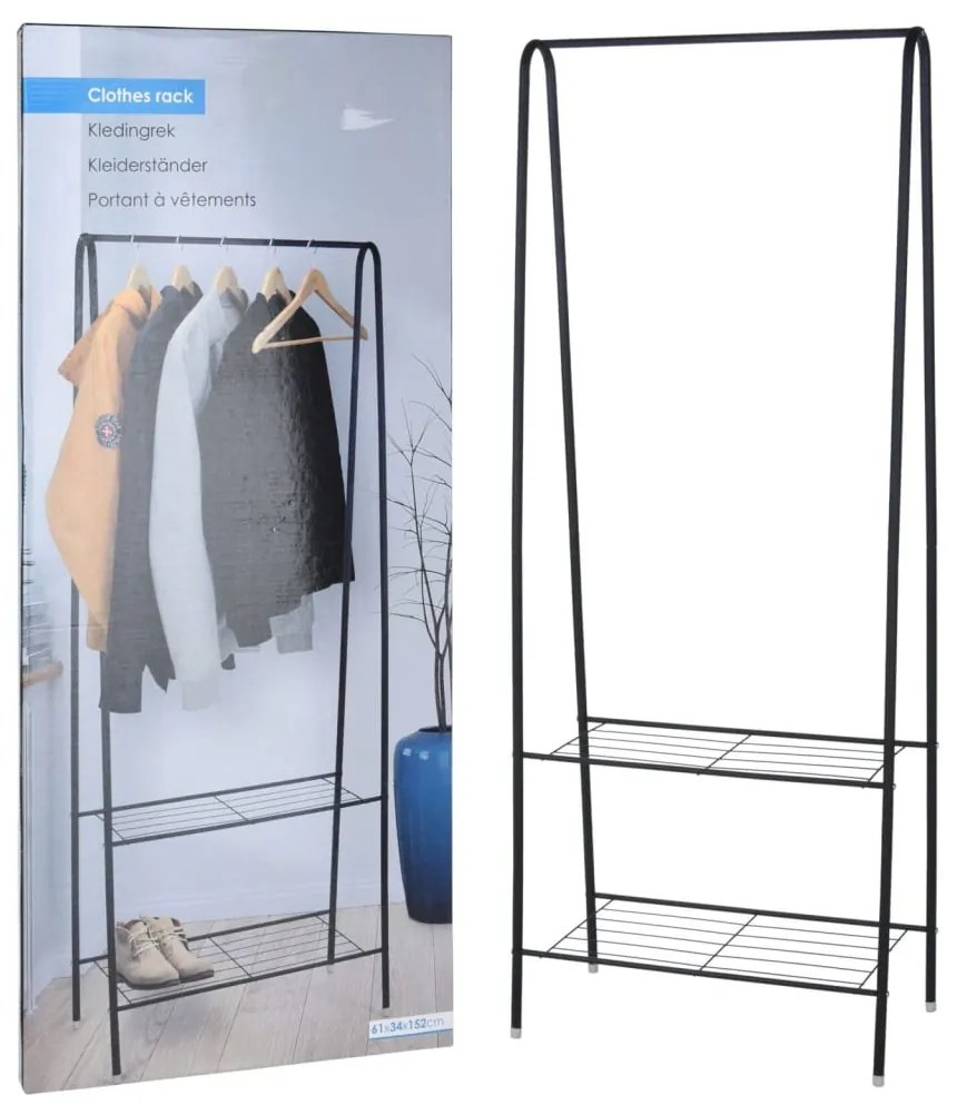 Cabide com 2 prateleiras 61x34x152 cm