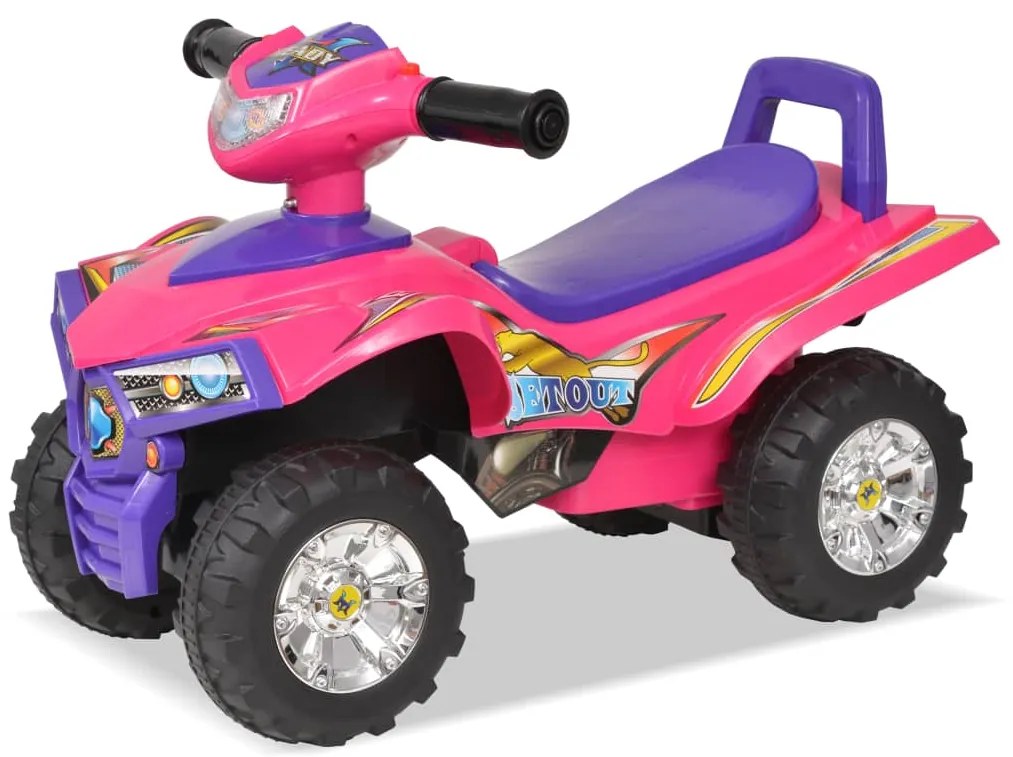 Moto4 para crianças com som e luz rosa e roxo